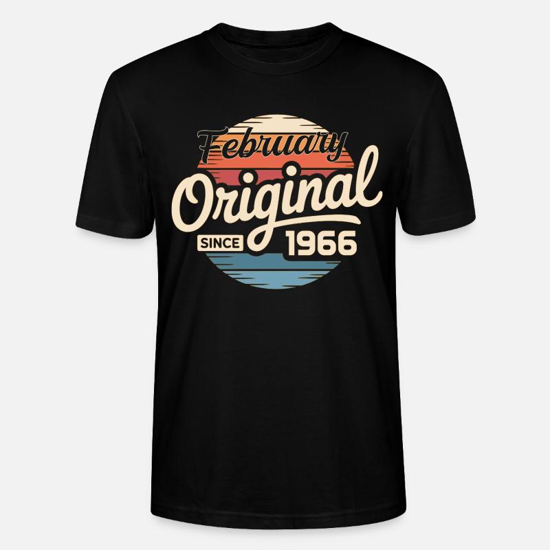 Février 1966 Cadeau d’anniversaire Février 1966 - T-shirt bio CRAFTER Stanley Stella Unisexe - noir