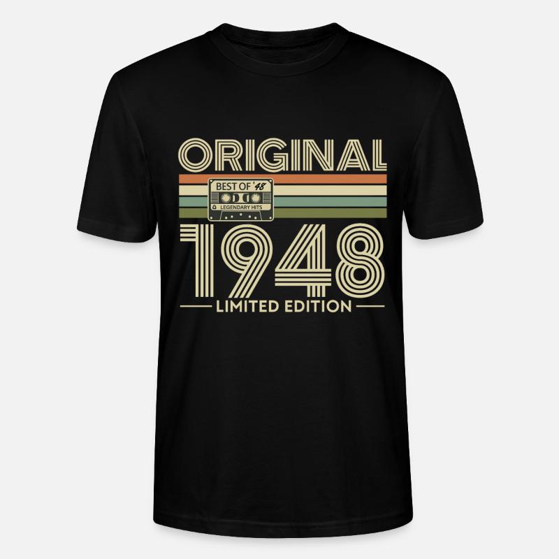 Original 1948 Retro Cassette Tee - T-shirt bio CRAFTER Stanley Stella Unisexe - noir