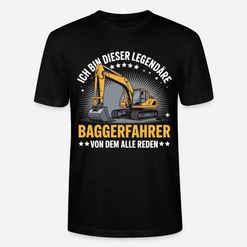 Baggerfahrer Bagger - Stanley/Stella Unisex Bio-T-Shirt CRAFTER - Schwarz