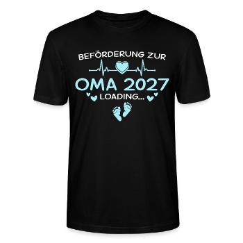 Cœur Grand-mère 2027 : Un design mignon pour les futures grand-mères - T-shirt bio CRAFTER Stanley Stella Unisexe - noir - Devant - Alina (178cm) & Michal (187cm)