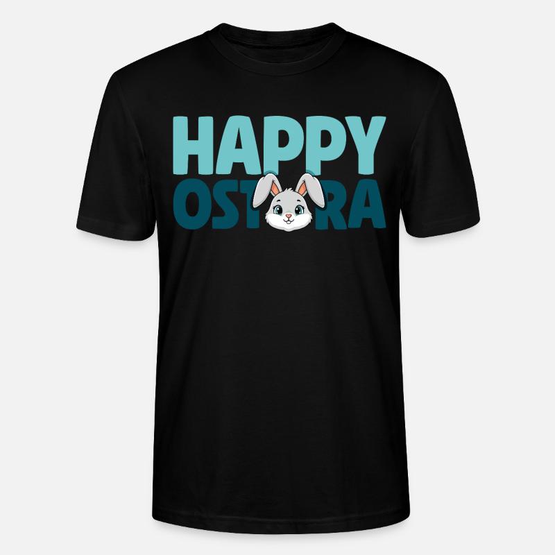 Happy Ostara Rabbit Bunny Easter Ostara - Stanley/Stella CRAFTER Unisex Organic T-Shirt - black