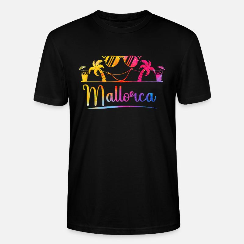 Mallorca Palmen Strand Grafik - Stanley/Stella Unisex Bio-T-Shirt CRAFTER - Schwarz