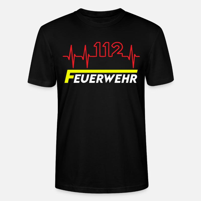 Feuewehr 112 - Stanley/Stella Unisex Bio-T-Shirt CRAFTER - Schwarz
