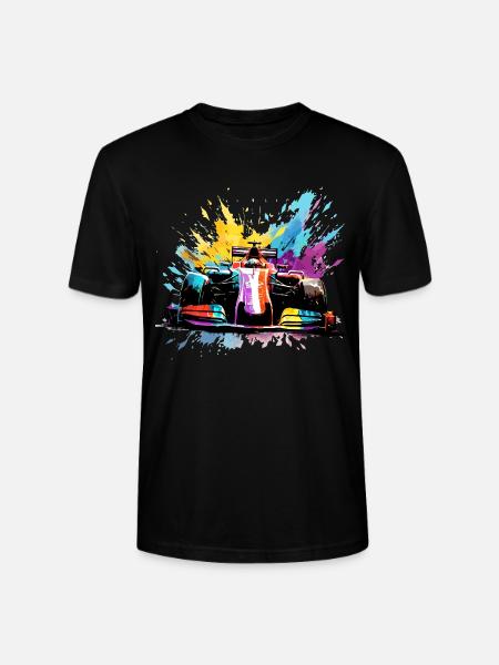 Raceauto Snelheid Kleurrijke Splash Art Racer - Stanley/Stella Uniseks bio-T-shirt CRAFTER - zwart