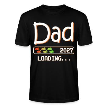 Futur père et père enceinte, chargement du père de la progéniture 2027 - T-shirt bio CRAFTER Stanley Stella Unisexe - noir - Devant - Alina (178cm) & Michal (187cm)
