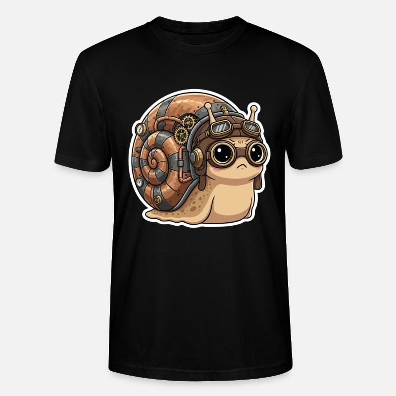 Snail Aviator Steampunk Shell Copper - Stanley/Stella Unisex Bio-T-Shirt CRAFTER - Schwarz