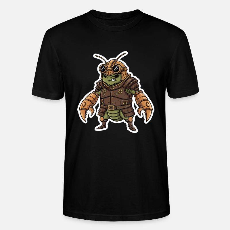 Steampunk-Krieger, gepanzerte Gottesanbeterin - Stanley/Stella Unisex Bio-T-Shirt CRAFTER - Schwarz