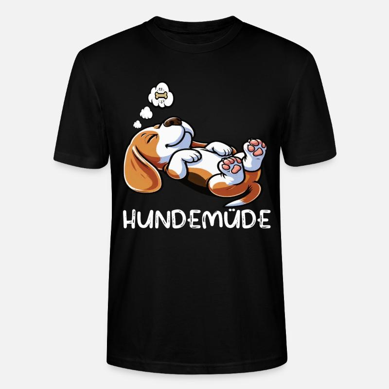 Hundemüde Beagle Beaglebesitzer Beaglehalter - Stanley/Stella Unisex Bio-T-Shirt CRAFTER - Schwarz