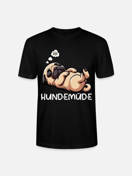 Hundemüde Mops Möpse Mopsbesitzer Mopsliebhaber - Stanley/Stella Unisex Bio-T-Shirt CRAFTER - Schwarz