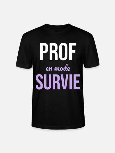 Prof en Survie — Humour Enseignant - T-shirt bio CRAFTER Stanley Stella Unisexe - noir