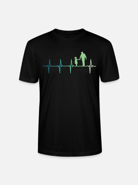 Père et fille battement de coeur papa et fillette - T-shirt bio CRAFTER Stanley Stella Unisexe - noir