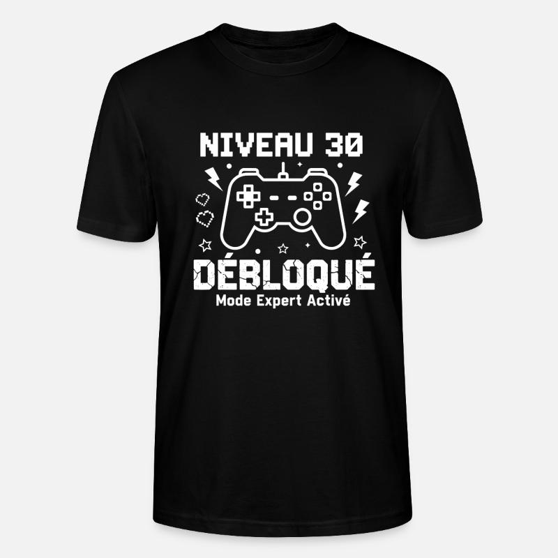 Niveau 30 Débloqué Mode Expert - T-shirt bio CRAFTER Stanley Stella Unisexe - noir