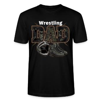 Papa catcheur Ringen Papa - T-shirt bio CRAFTER Stanley Stella Unisexe - noir - Devant - Alina (178cm) & Michal (187cm)