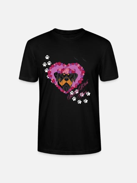 Ruhender Rottweiler mit Gesichtsgesicht - Stanley/Stella Unisex Bio-T-Shirt CRAFTER - Schwarz