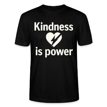 Mitgefühl ist Kraft Herzfragment - Stanley/Stella Unisex Bio-T-Shirt CRAFTER - Schwarz - Vorne - Alina (178cm) & Michal (187cm)