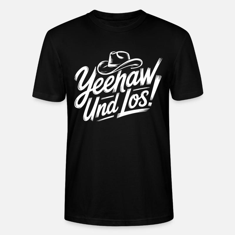 yes and go! Western Script - Stanley/Stella CRAFTER Unisex Organic T-Shirt - black