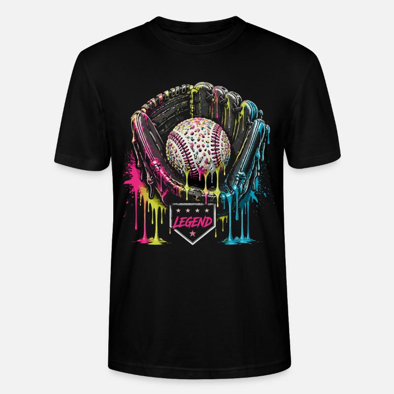 Baseball Handschuh Legend Bunt Grafik - Stanley/Stella Unisex Bio-T-Shirt CRAFTER - Schwarz