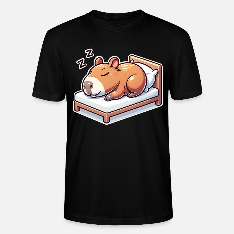 Sleeping Capybara - Stanley/Stella CRAFTER Unisex Organic T-Shirt - black