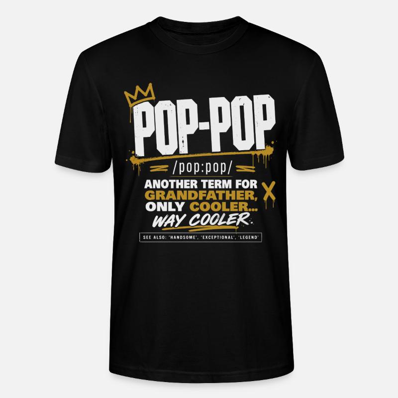 Pop-Pop-Definition – Cooler und legendärer Opa - Stanley/Stella Unisex Bio-T-Shirt CRAFTER - Schwarz