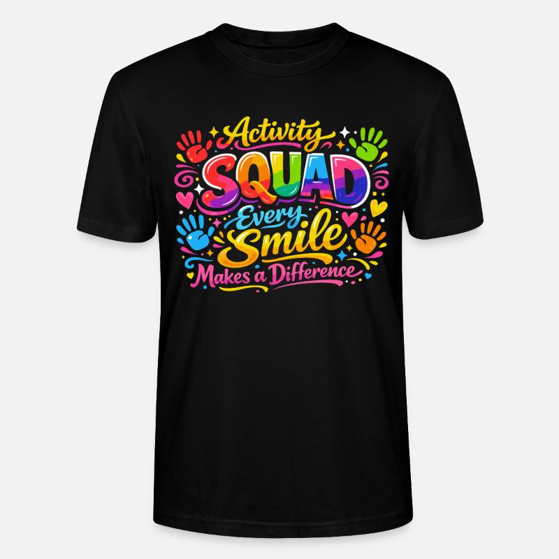 Équipe Animation : Chaque Sourire Compte - T-shirt bio CRAFTER Stanley Stella Unisexe - noir