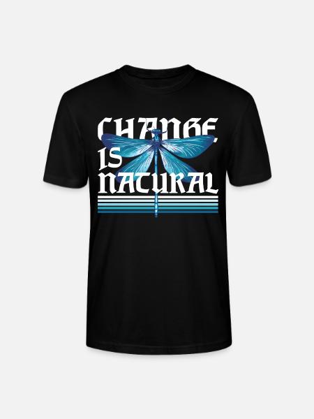 Libelle Libellen Change Is Natural - Stanley/Stella Unisex Bio-T-Shirt CRAFTER - Schwarz