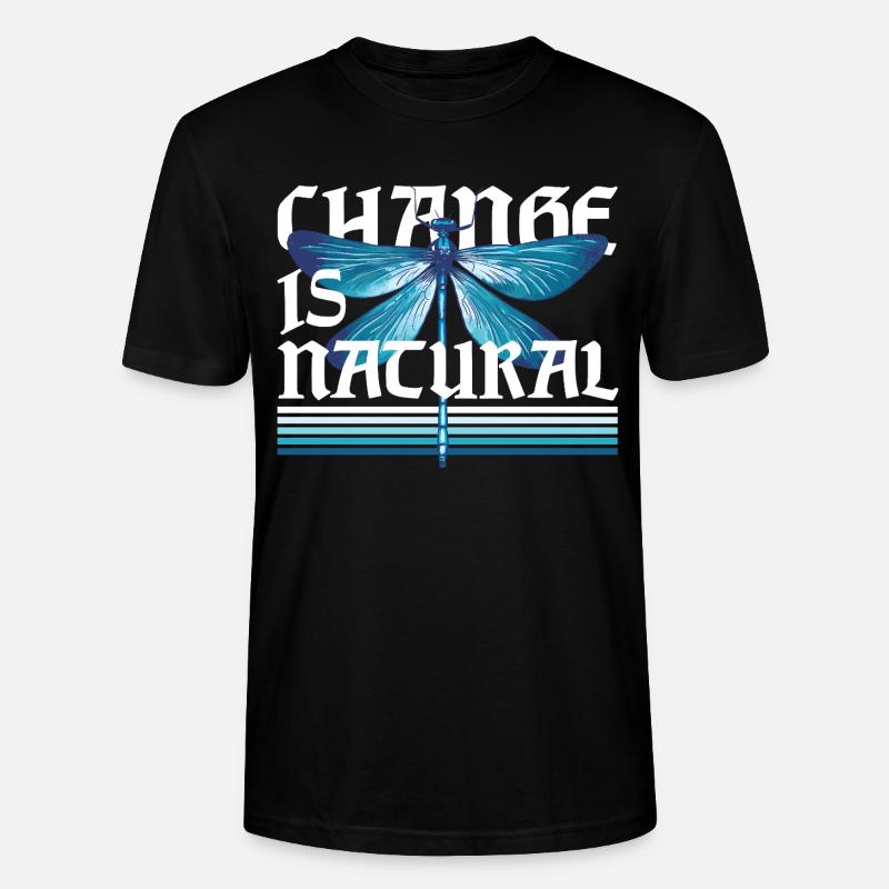 Libelle Libellen Change Is Natural - Stanley/Stella Unisex Bio-T-Shirt CRAFTER - Schwarz