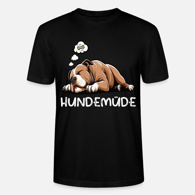 Hundemüde American Bully Bully Pit Bullybesitzer - Stanley/Stella Unisex Bio-T-Shirt CRAFTER - Schwarz