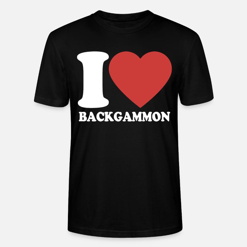 I love Backgammon | Brettspiel | Geschenk - Stanley/Stella Unisex Bio-T-Shirt CRAFTER - Schwarz