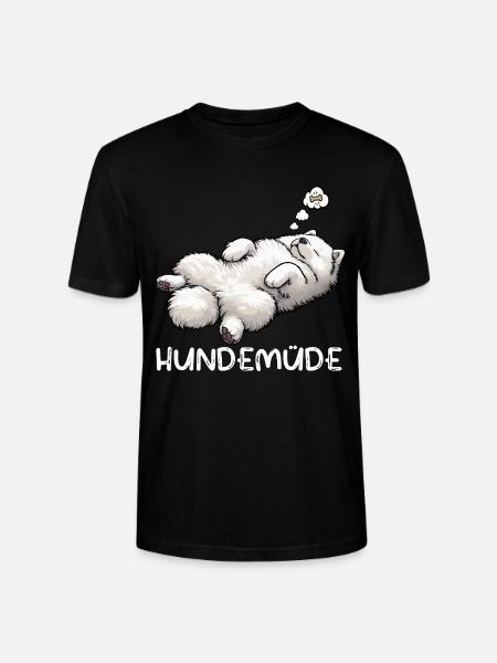 Hundemüde Samojede Samojedenbesitzer Samojedenhund - Stanley/Stella Unisex Bio-T-Shirt CRAFTER - Schwarz
