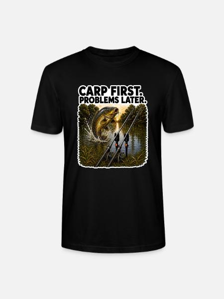 Karpfen-Erste Probleme später Sprungkarpfen-Design - Stanley/Stella Unisex Bio-T-Shirt CRAFTER - Schwarz