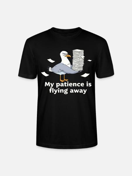 Möwe Geduld am Ende - Stanley/Stella Unisex Bio-T-Shirt CRAFTER - Schwarz