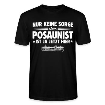Blaskapelle - Keine Sorge der Posaunist ist hier - Stanley/Stella Unisex Bio-T-Shirt CRAFTER - Schwarz - Vorne - Alina (178cm) & Michal (187cm)