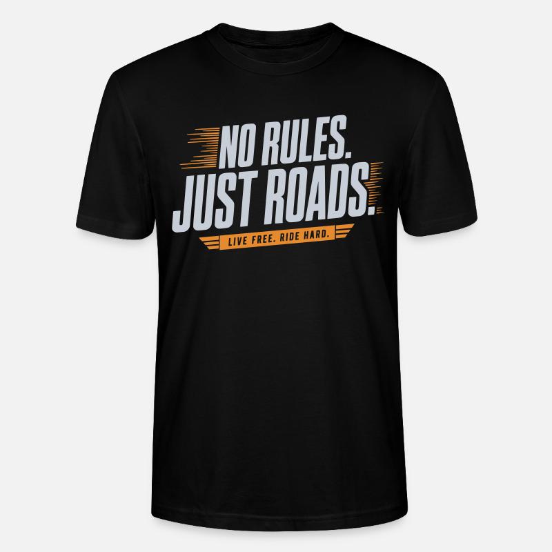 No Rules Just Roads - Stanley/Stella Unisex Bio-T-Shirt CRAFTER - Schwarz