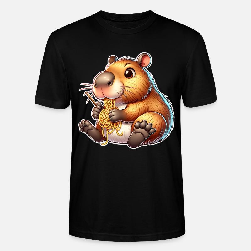 Pâtes à capybara - T-shirt bio CRAFTER Stanley Stella Unisexe - noir