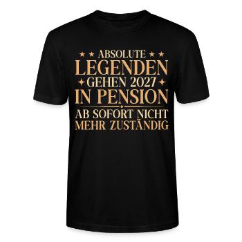 Nicht zuständig Legenden gehen 2027 in Pension - Stanley/Stella Unisex Bio-T-Shirt CRAFTER - Schwarz - Vorne - Alina (178cm) & Michal (187cm)