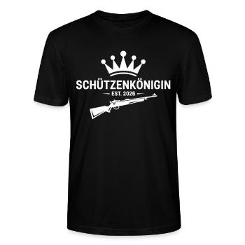 Schützenkönigin 2026 - Stanley/Stella Unisex Bio-T-Shirt CRAFTER - Schwarz - Vorne - Alina (178cm) & Michal (187cm)