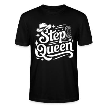 Step Queen Western Line Dance - Stanley/Stella CRAFTER Unisex Organic T-Shirt - black - Front - Alina (178cm) & Michal (187cm)