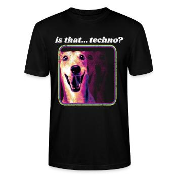 C'est de la techno? Humour Techno Rave Hard Techno - T-shirt bio CRAFTER Stanley Stella Unisexe - noir - Devant - Alina (178cm) & Michal (187cm)
