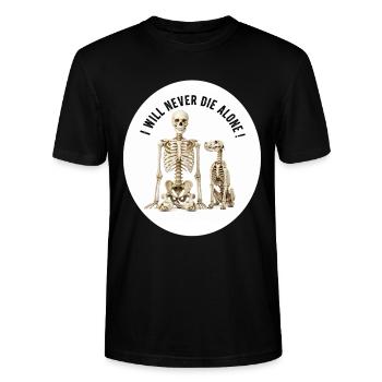 Never Die Alone – Skeleton Duo - T-shirt bio CRAFTER Stanley Stella Unisexe - noir - Devant - Alina (178cm) & Michal (187cm)