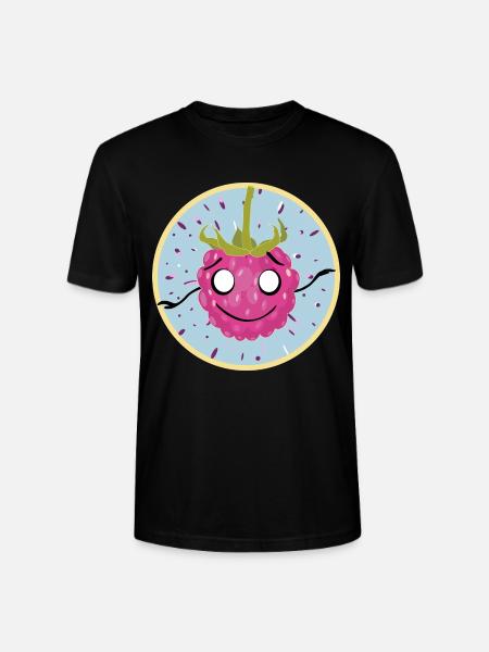Kuscheliges Himbeer-Gesichtsmotiv - Stanley/Stella Unisex Bio-T-Shirt CRAFTER - Schwarz