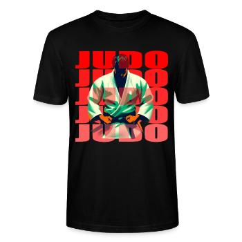 Judo - T-shirt bio CRAFTER Stanley Stella Unisexe - noir - Devant - Alina (178cm) & Michal (187cm)
