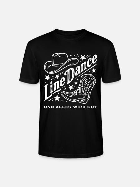 Line Dance Cowboy Flair - Stanley/Stella Unisex Bio-T-Shirt CRAFTER - Schwarz