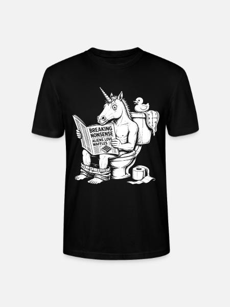 Nonsens Motiv mit Einhorn - Stanley/Stella Unisex Bio-T-Shirt CRAFTER - Schwarz