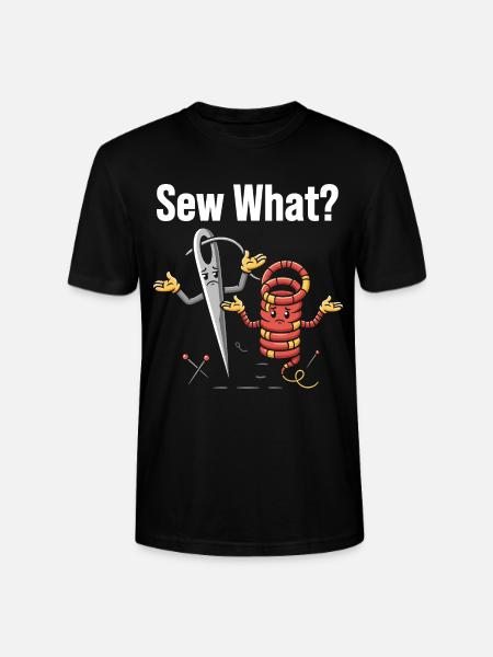 Sew What Funny Sewing Machine Motif - Stanley/Stella CRAFTER Unisex Organic T-Shirt - black