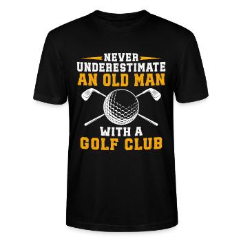 Ne jamais sous-estimer un vieil homme avec un club de golf - T-shirt bio CRAFTER Stanley Stella Unisexe - noir - Devant - Alina (178cm) & Michal (187cm)