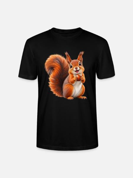 Nussliebendes Eichhörnchen - Stanley/Stella Unisex Bio-T-Shirt CRAFTER - Schwarz