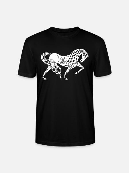 Keltisches Pferd (Weiß) - Stanley/Stella Unisex Bio-T-Shirt CRAFTER - Schwarz