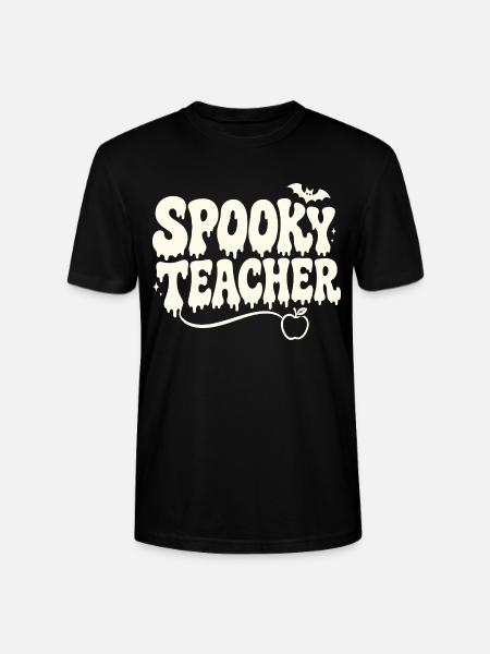 Halloween-Lehrer: Gruseliges Retro - Stanley/Stella Unisex Bio-T-Shirt CRAFTER - Schwarz