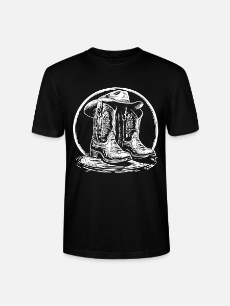 Line Dance Cowboy - Stanley/Stella Unisex Bio-T-Shirt CRAFTER - Schwarz