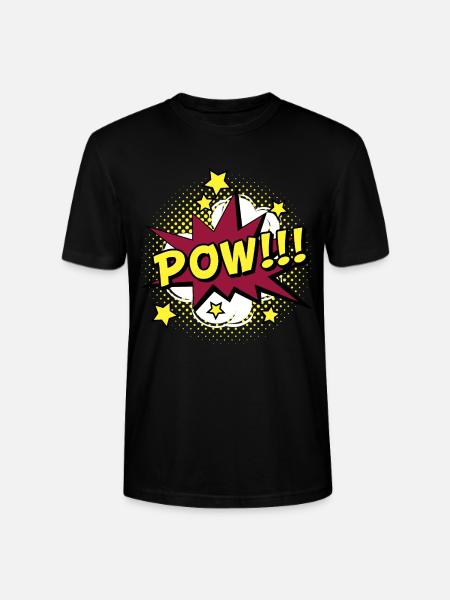 Comic POW Knall Cartoon Superheld - Stanley/Stella Unisex Bio-T-Shirt CRAFTER - Schwarz